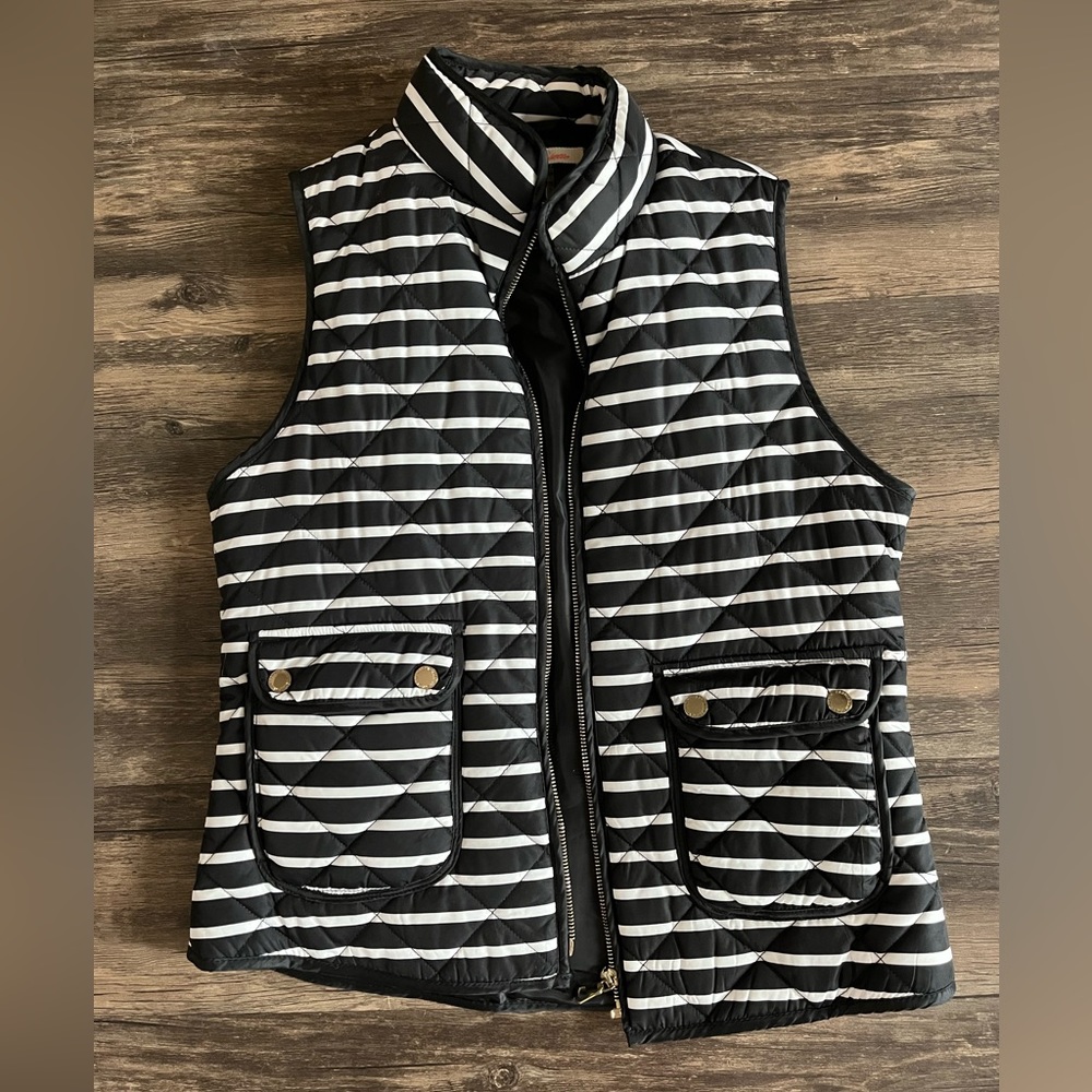 Black and White Striped Vest